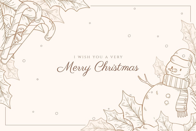 Vector hand drawn christmas background