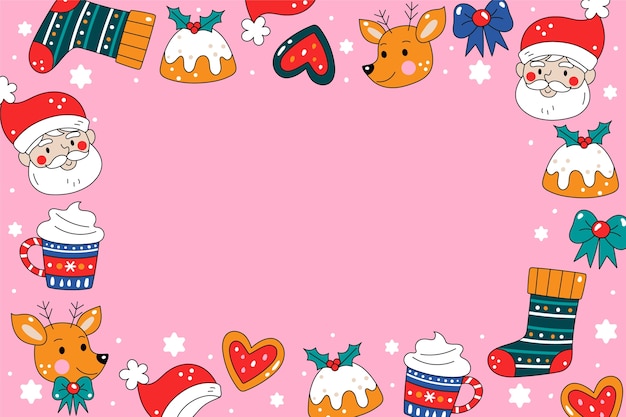 Vector hand drawn christmas background