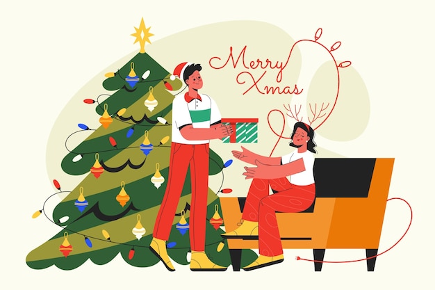 Vector hand drawn christmas background