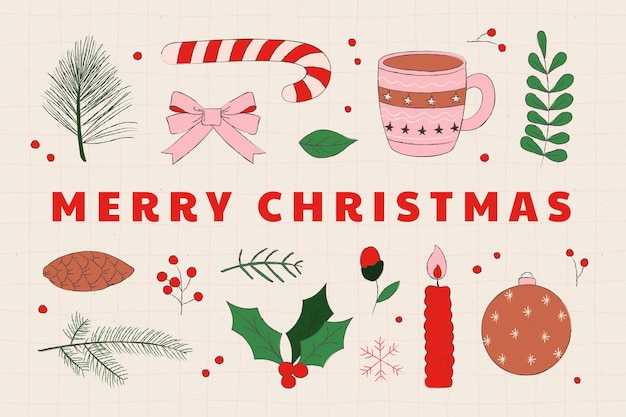 Vector hand drawn christmas background