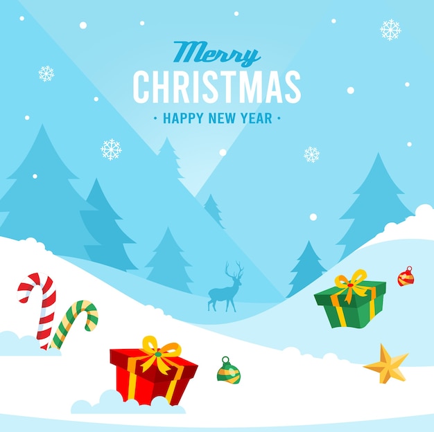 Vector hand drawn christmas background