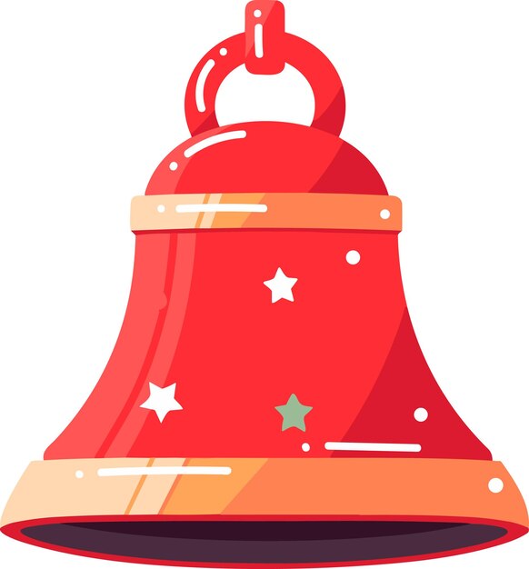 Hand Drawn christmas bell in flat style isolated on background