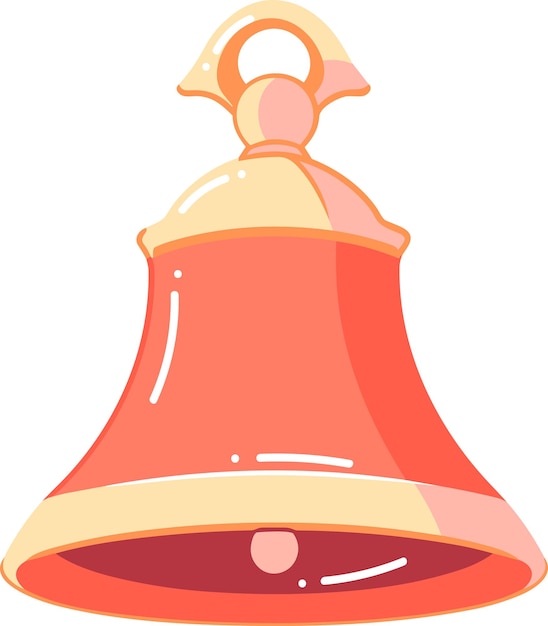 Hand Drawn christmas bell in flat style isolated on background
