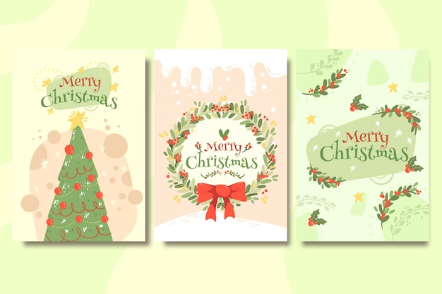 Hand drawn christmas cards collection