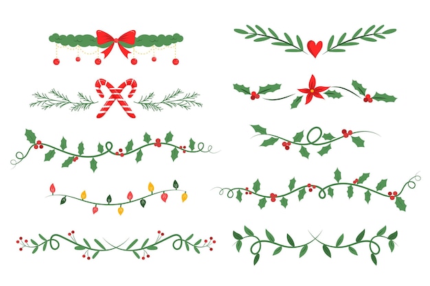 Hand drawn christmas decoration collection