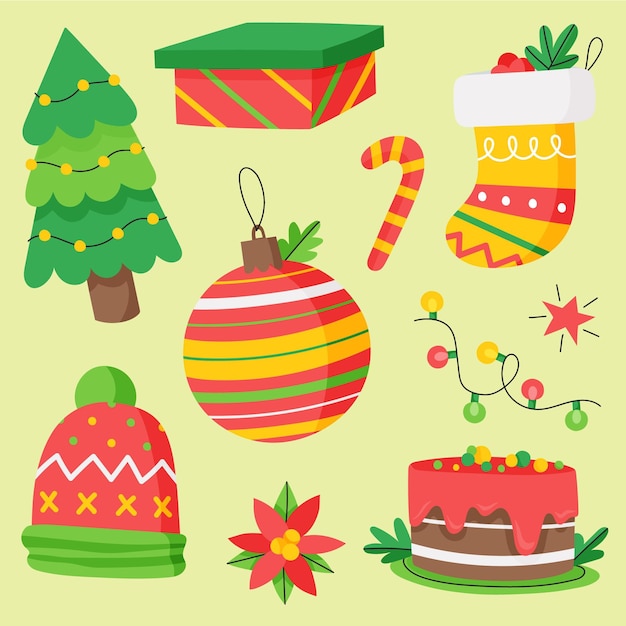 Vector hand drawn christmas element collection