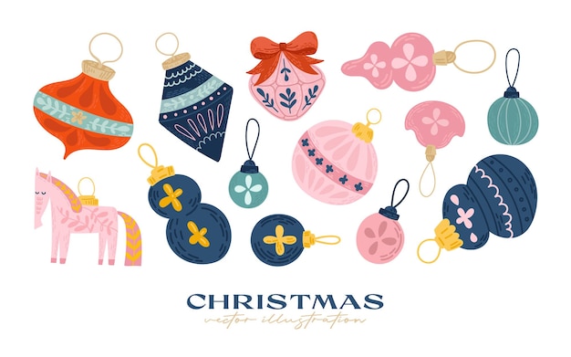 Vector hand drawn christmas element collection