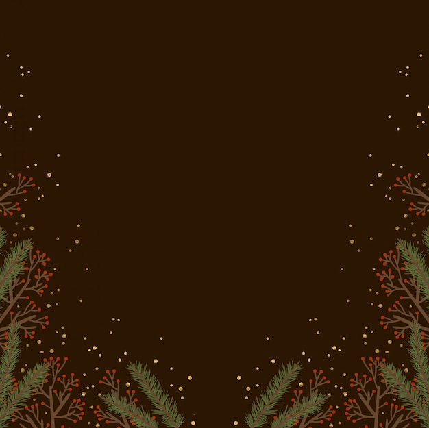 Hand Drawn Christmas Foliage Background