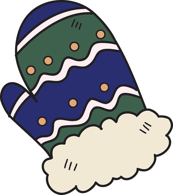 Hand Drawn christmas gloves illustration