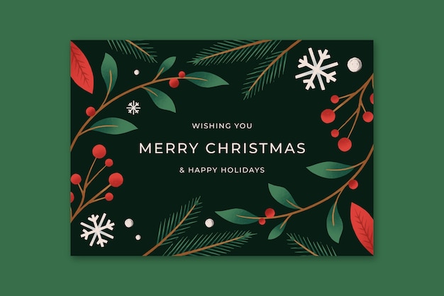 Ручной обращается рождественский шаблон поздравительной открытки