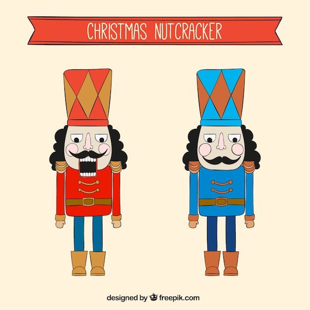 Hand drawn christmas nutcrackers