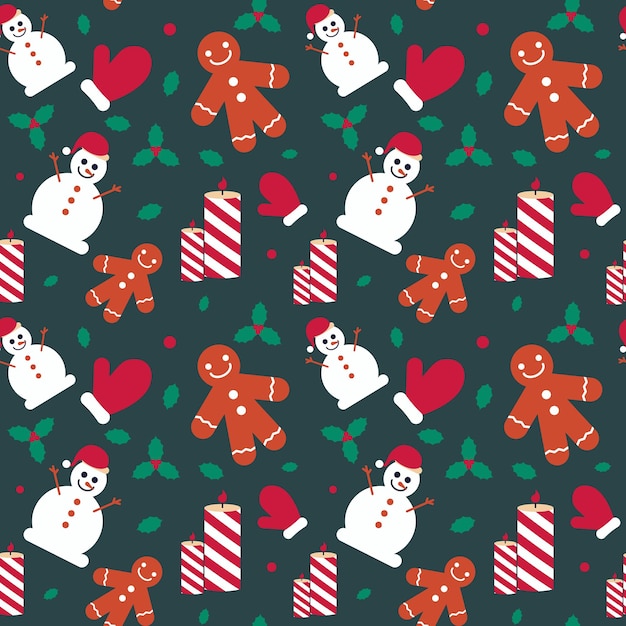 Hand drawn christmas pattern design background vector