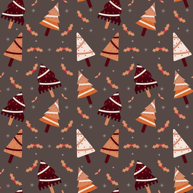 Hand drawn christmas pattern design background vector