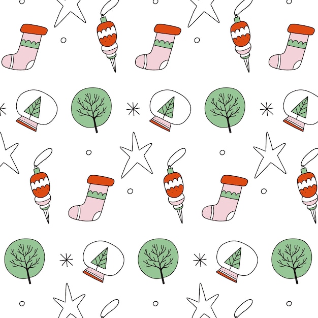 Vector hand drawn christmas pattern design