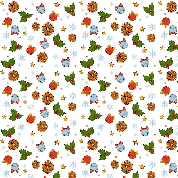 Vector hand drawn christmas pattern design