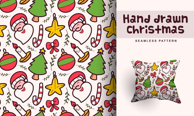 Vector hand drawn christmas pattern design