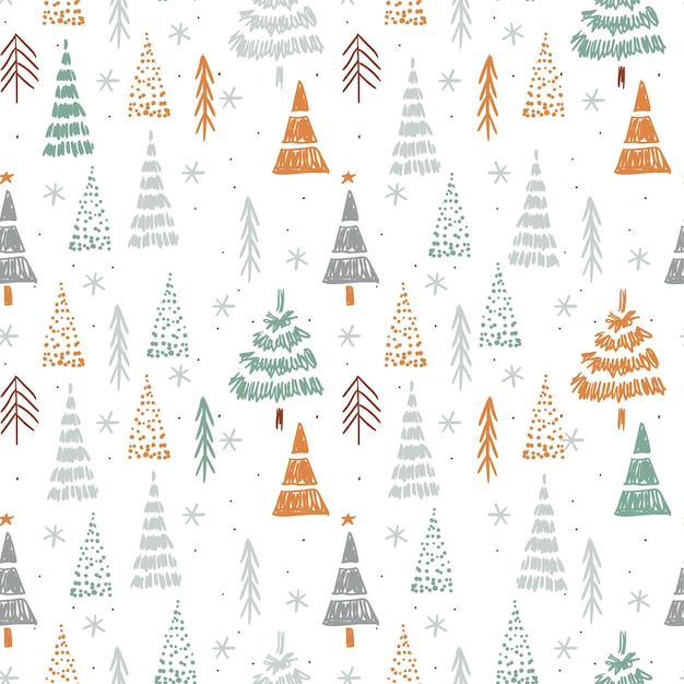 Vector hand drawn christmas pattern