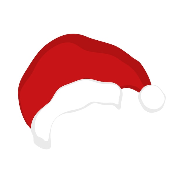 Hand drawn Christmas Santa Claus hat. Vector doodle sketch illustration isolated on white background.