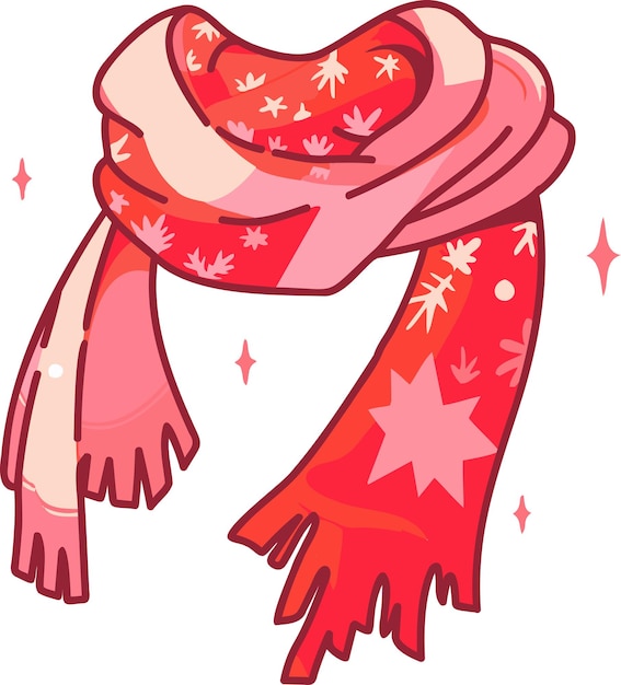 Hand Drawn christmas scarf in flat style