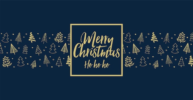 Hand drawn christmas tree background with message