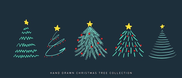 Hand Drawn Christmas Tree Collection