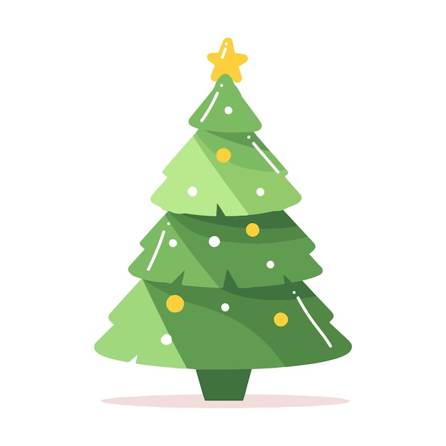 Hand Drawn christmas tree in flat style