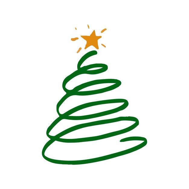 Vector hand drawn christmas tree