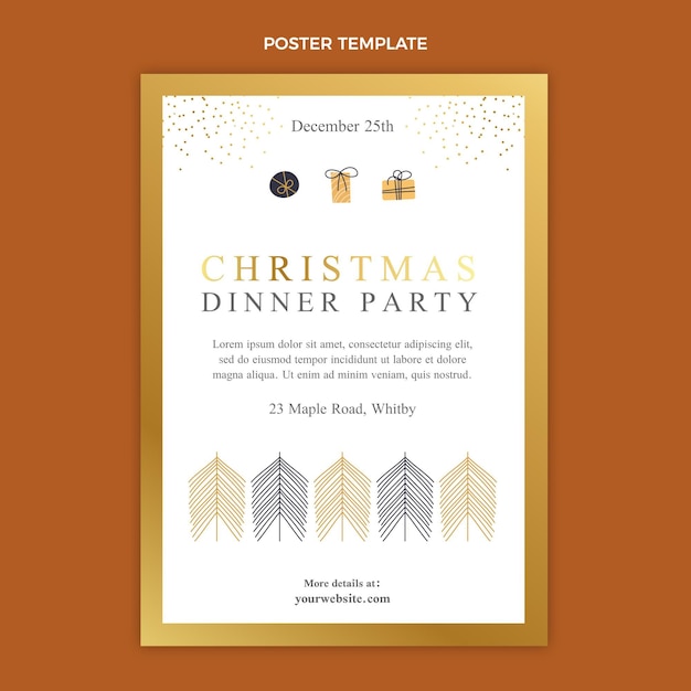 Hand drawn christmas vertical poster template