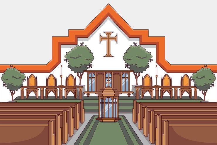 Hand drawn church background