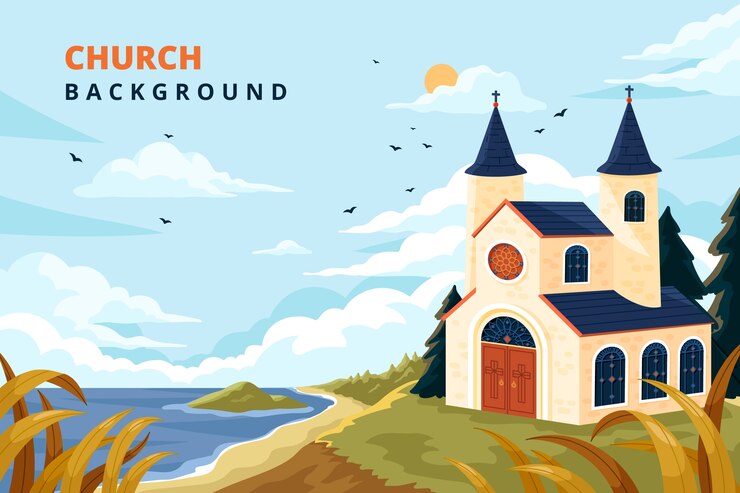 Hand drawn church background