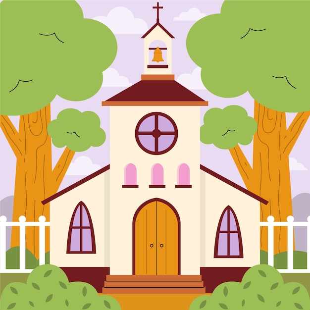 Hand drawn church  illustration