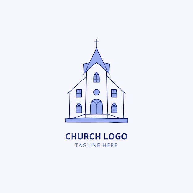 hand drawn church logo template