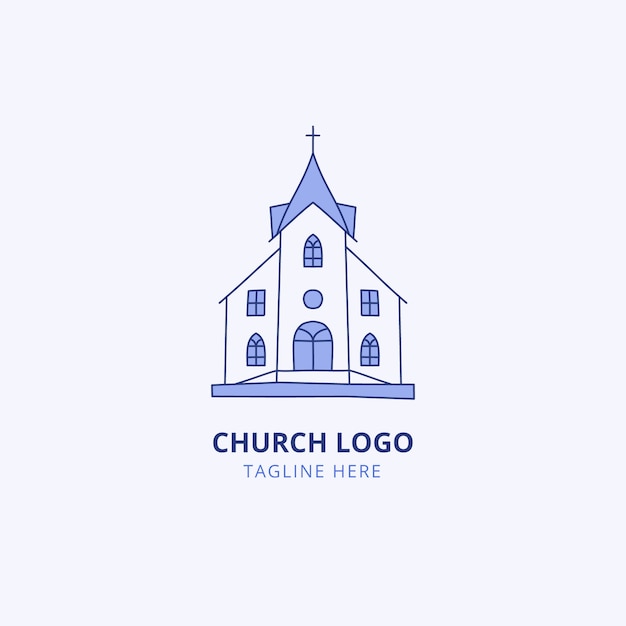 Hand drawn church logo template