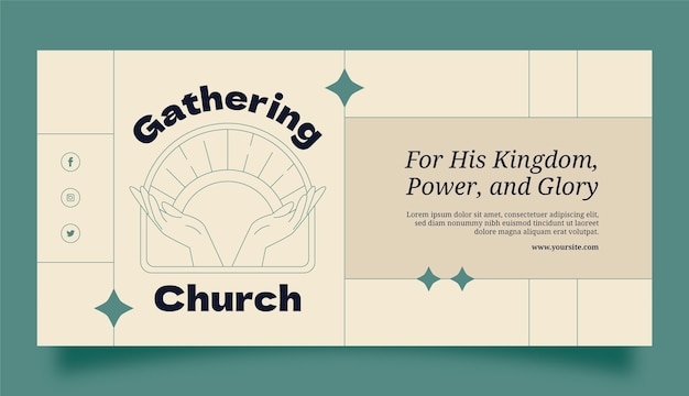 Vector hand drawn church prayer horizontal banner