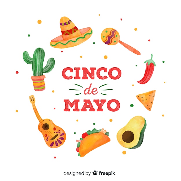 Vettore sfondo di cinco de mayo disegnato a mano