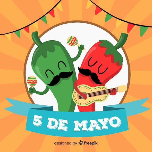 Hand drawn cinco de mayo background