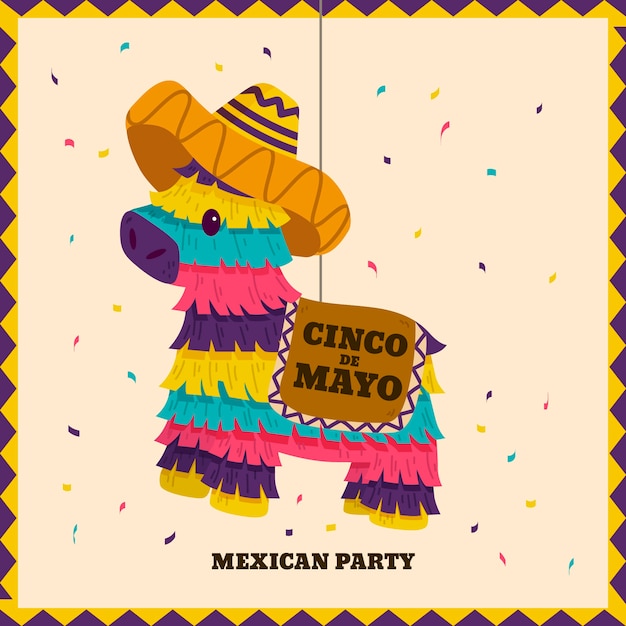 Concetto di cinco de mayo disegnato a mano