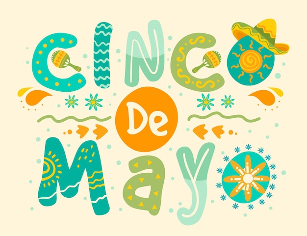 손으로 그린 Cinco De Mayo 그림