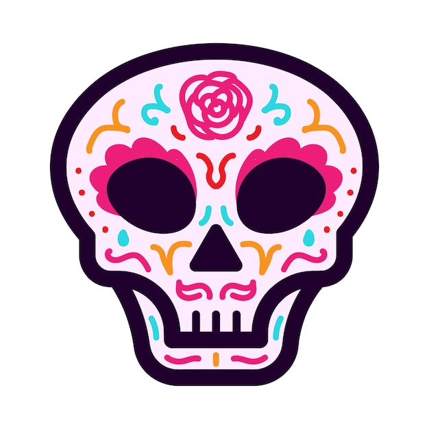 Hand Drawn Cinco De Mayo Skull Vector Illustration