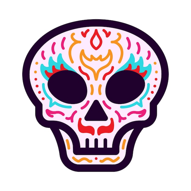 Hand drawn cinco de mayo skull vector illustration