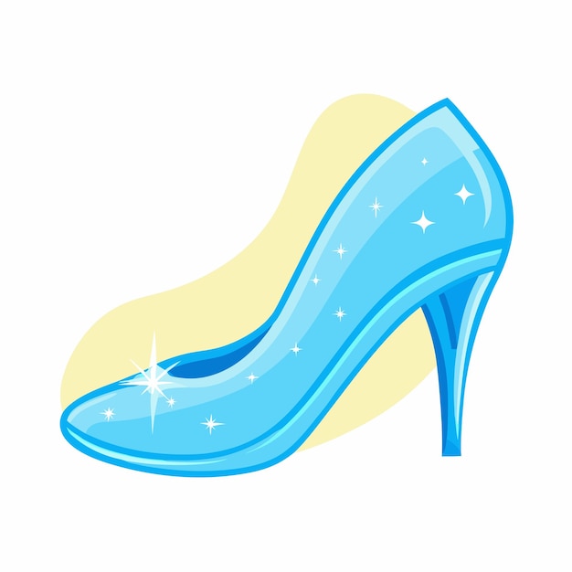 Hand drawn Cinderella glass shoe illustration design isolated white background 2