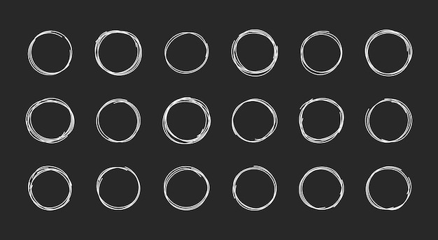 Cerchio disegnato a mano cerchi per elementi di design messaggi note etichette pennelli inchiostri cerchi
