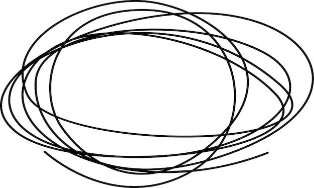 Hand drawn circle line sketch vector illustration