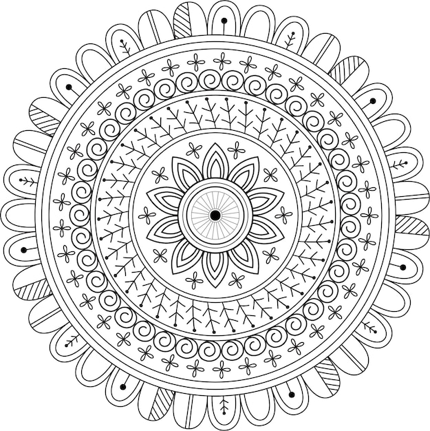 HAND DRAWN CIRCLE STYLE CULTURAL LINE ART