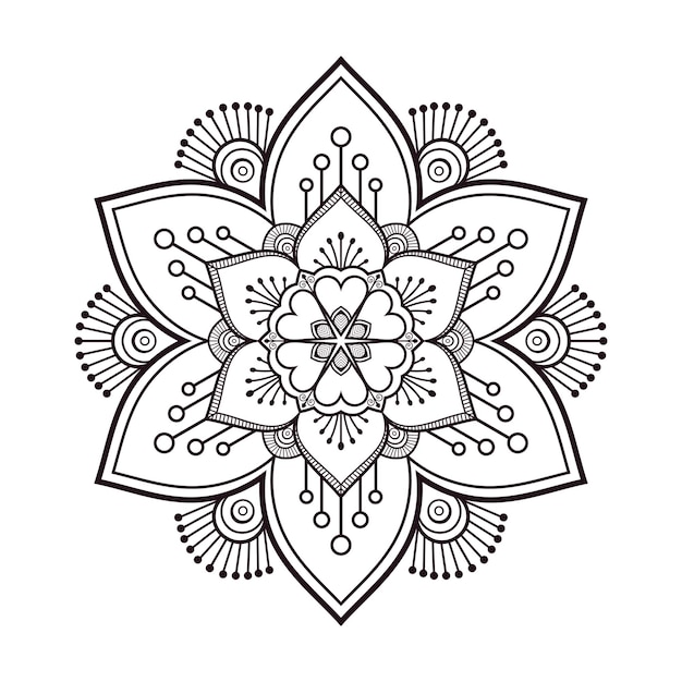 Hand drawn circle style mandala illustration