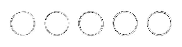 Hand drawn circles hand drawn circle line sketch set vector ci