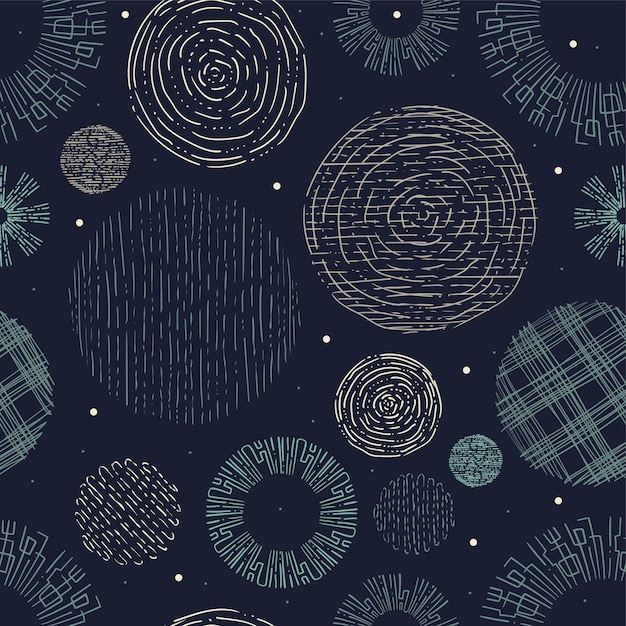 Hand drawn circles seamless pattern