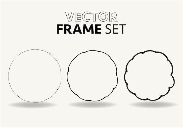 Ручной рисунок кругов векторный набор рамок круги круги каракули векторные иллюстрации
