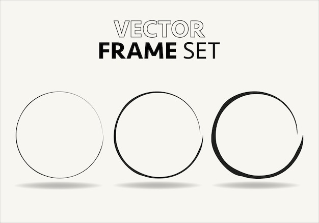Hand drawn circles sketch frame vector set Rounds scribble line circles Vector illustrations