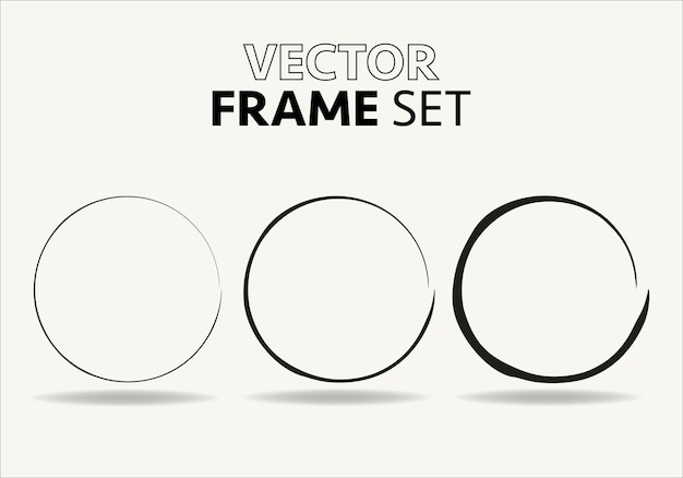 ベクトル 手描き円スケッチ フレーム ベクトル セット ラウンド落書き線円ベクトル イラスト